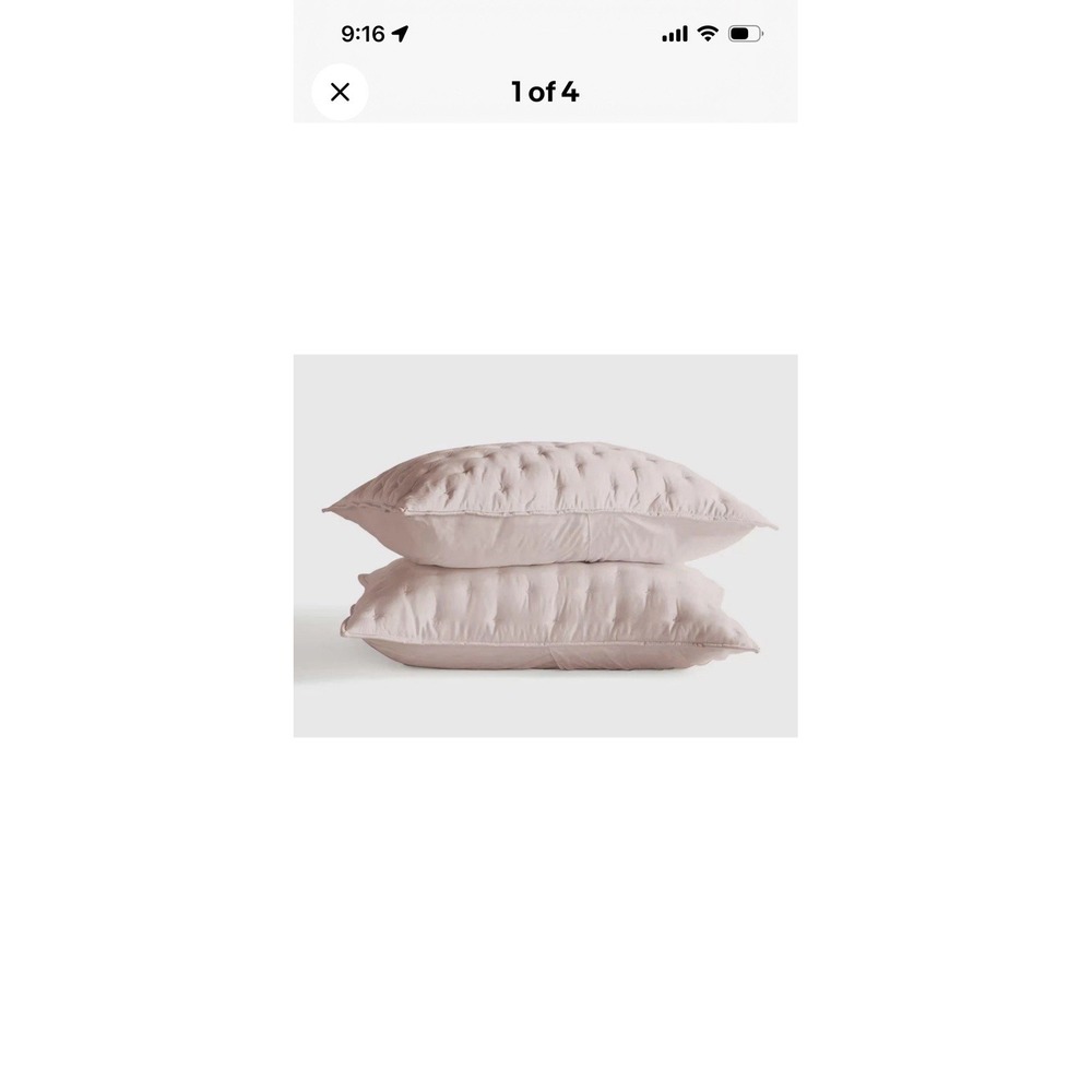 NWOT Quince Standard Shams Set 2 Bamboo Dream Soft Blush